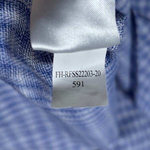 Fish Hippie Rumfront Blue Check Short Sleeve Button Down Shirt XL - Picture 7 of 7